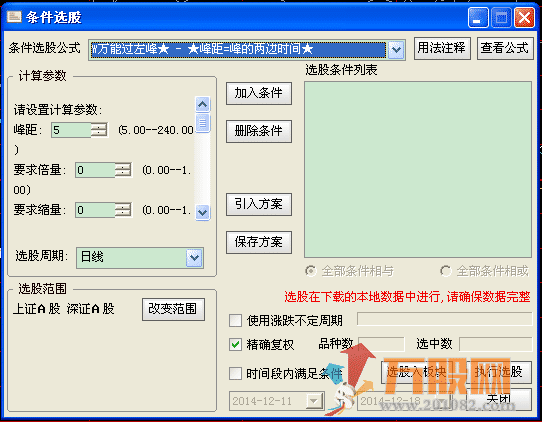 万能过左峰选股公式指标_使用说明