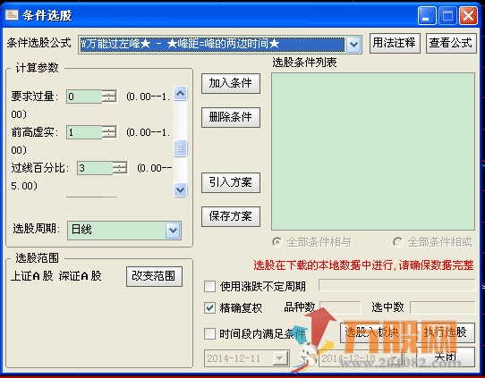万能过左峰选股公式指标_使用说明