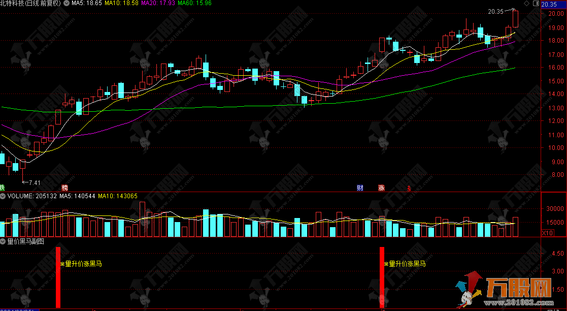 【量价黑马】副选指标公式，成交量与股价的双重突破 不含未来函数信号不漂移 ... ...