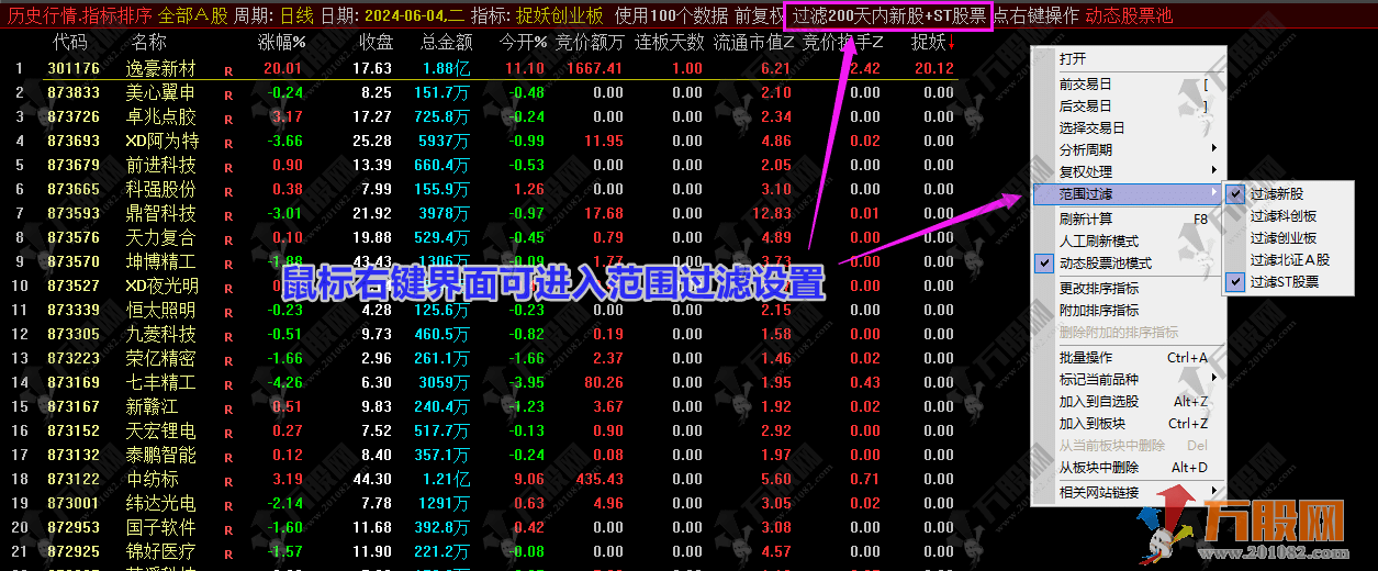 【竞价捉妖创业板】排序副选指标，历史数据可回测，竞价上车，创业板妖股 ... ... ...