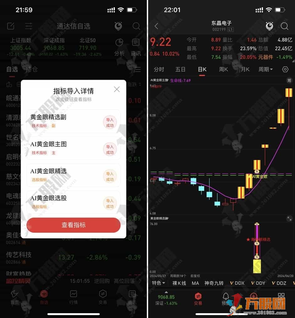 通达信【AI黄金眼】右侧交易法主副选套装指标！无未来函数!