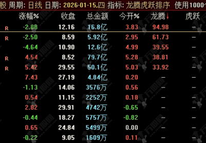 通达信【龙腾虎跃】竞价排序 专做首板和一进二 精准抓取竞价数据