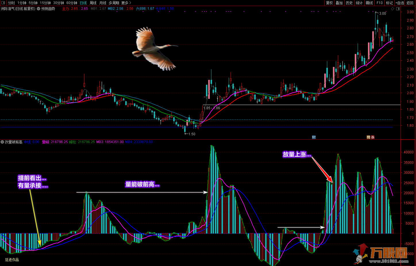 《改量破前高》成交量技术性指标 通达信副图 无加密
