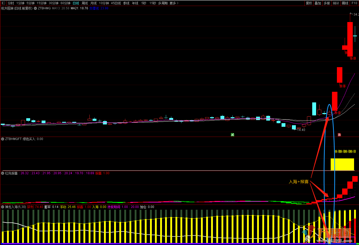 神龙入海与红凤报喜优化版 通达信副图及选股