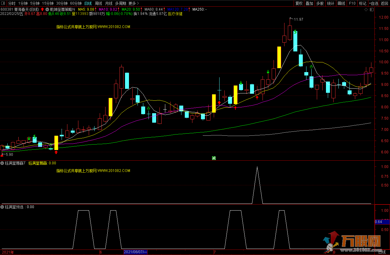乾坤钰满堂尊版指标 通达信主副图/选股+实战心法