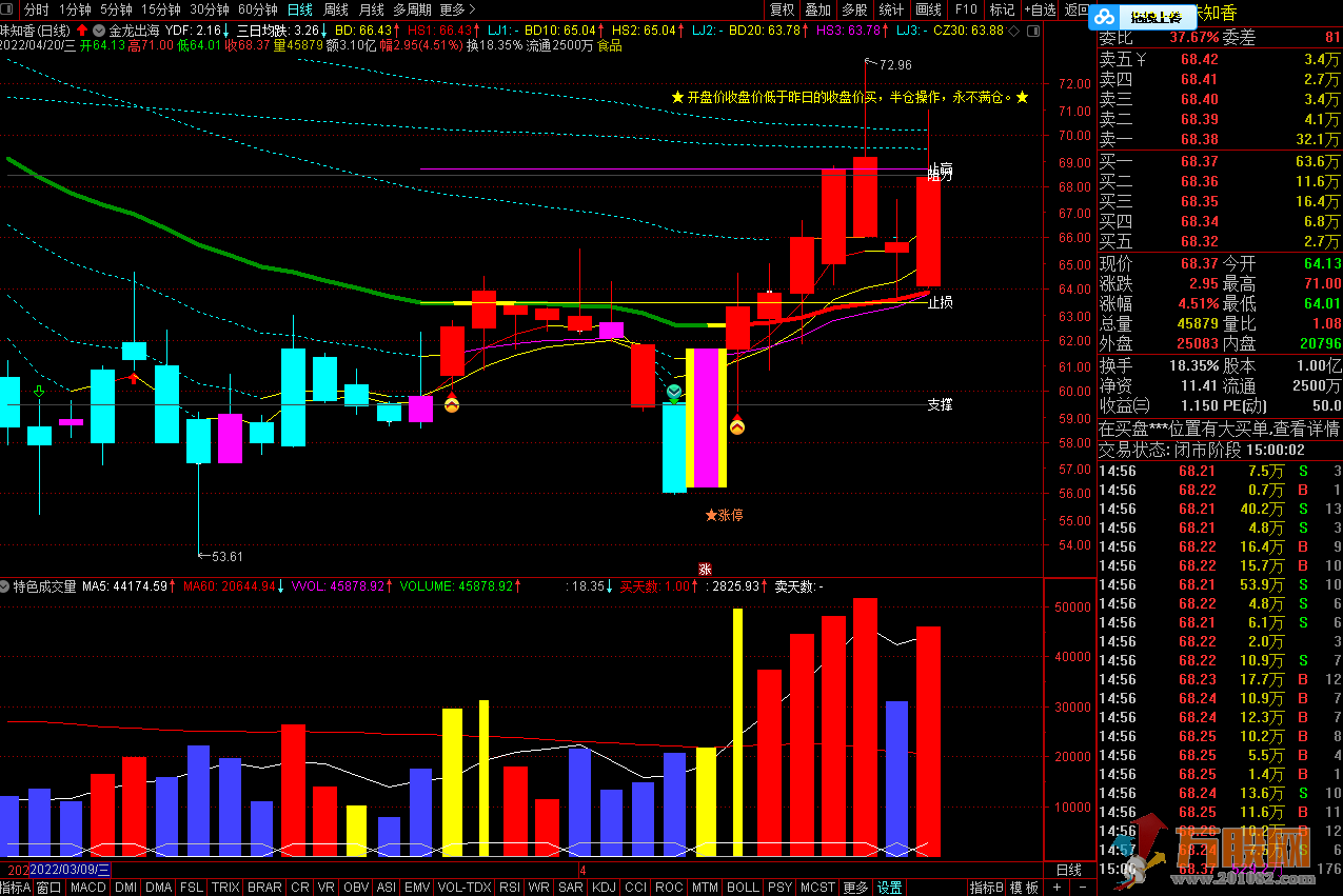 【金龙出海】通达信主图指标 涨停牛股天天抓
