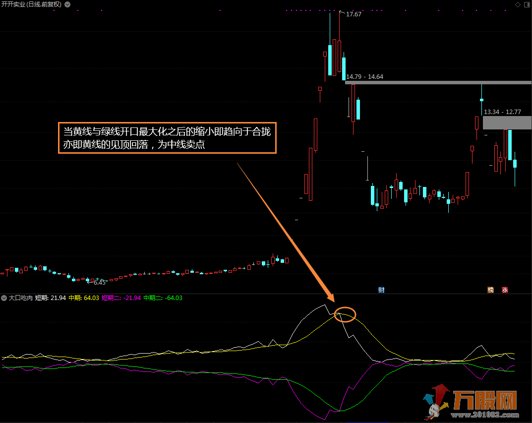 大口吃肉中短线买卖参考指标 通达信副图 无未来函数