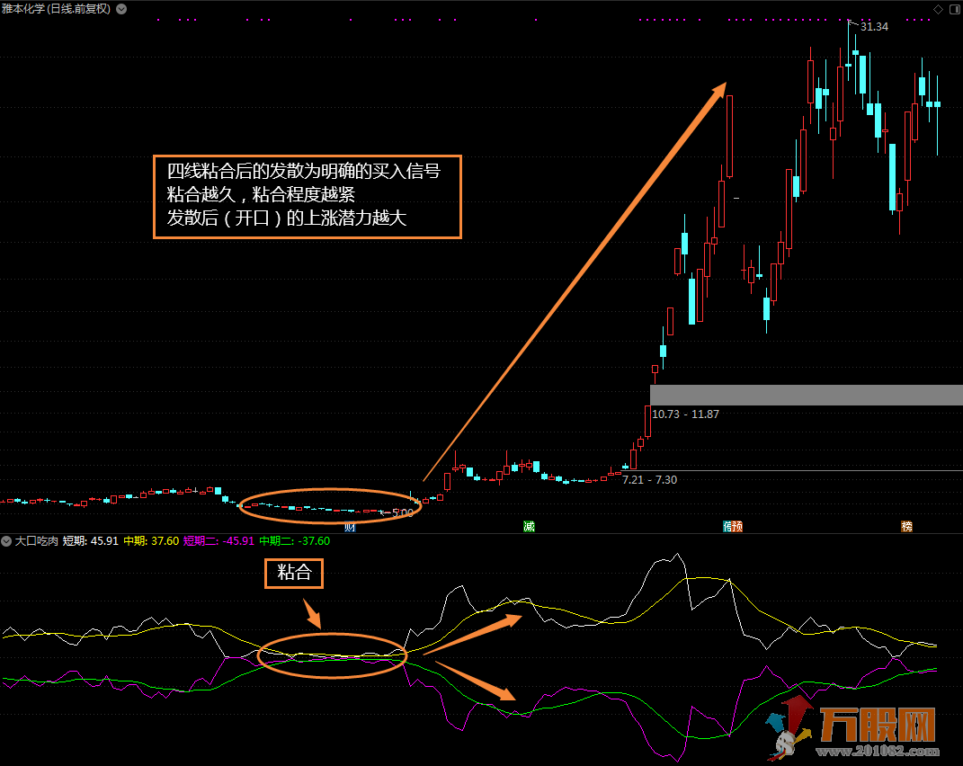 大口吃肉中短线买卖参考指标 通达信副图 无未来函数