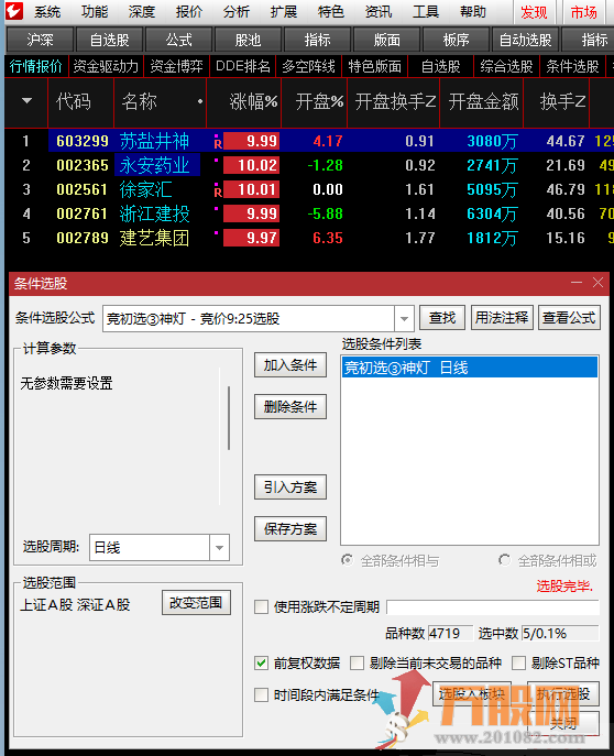 竞初选③神灯 竞价9:25选股一步竞价选股法去除99.9%的股票