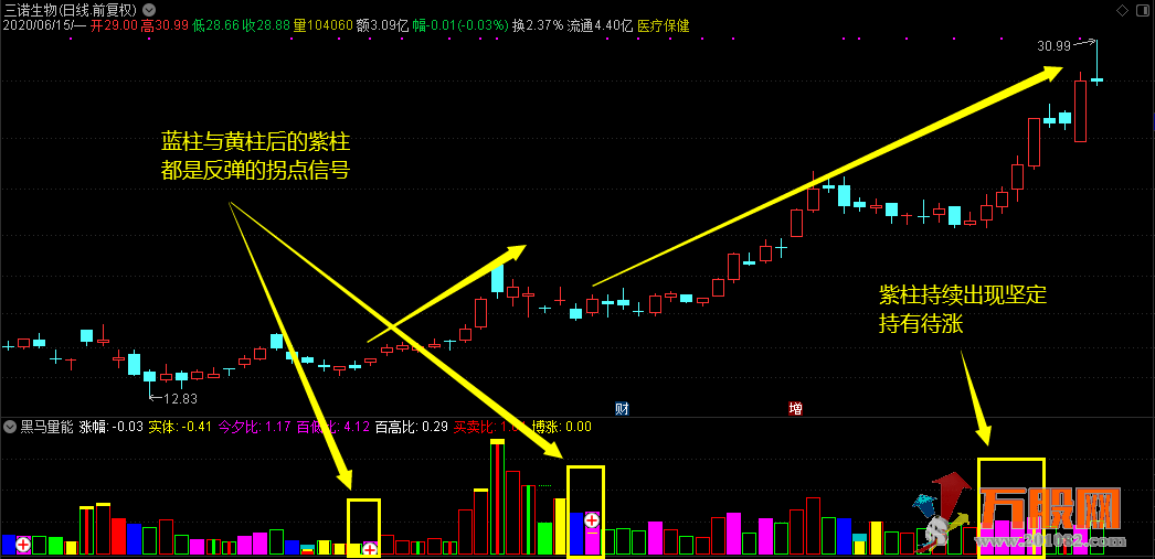 【黑马量能】通达信副图选股指标 以成交量辅助判断个股涨跌
