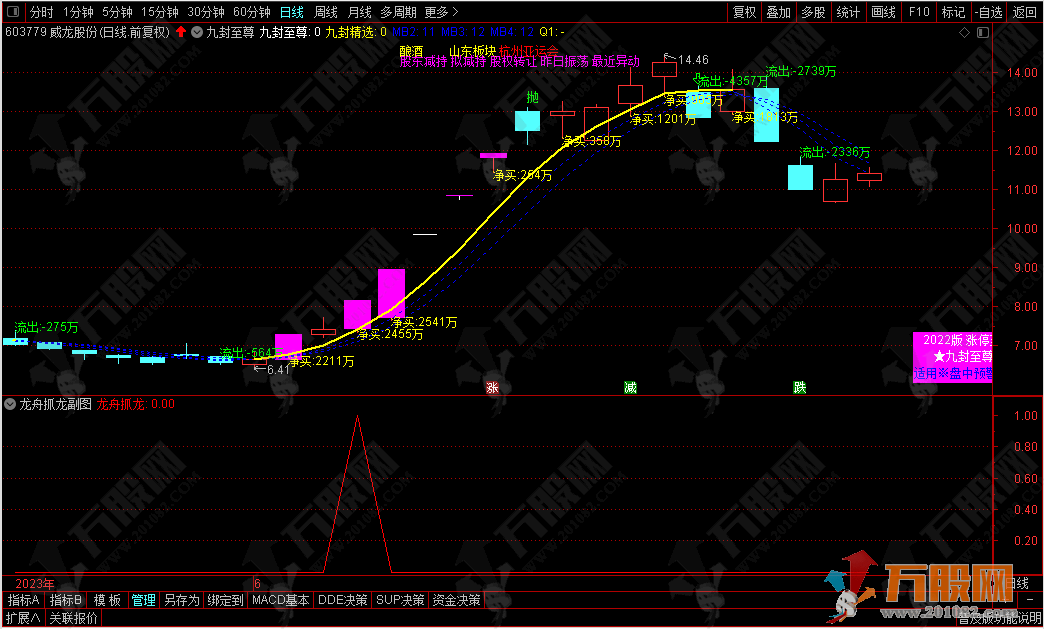 【龙舟抓龙】强势龙头股的昂立形态设计出的副选指标，出票少而精，无未来函数 ...