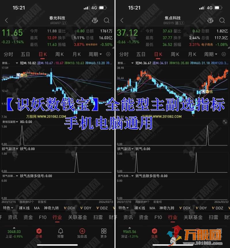 【识妖数钱宝】短中长线全能型主副选指标 识妖数钱大神器 手机电脑通用