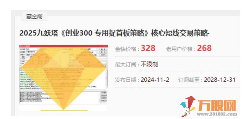 2025九妖塔《创业300 专用捉首板》主副选预警核心短线交易策略指标 无DLL加密手机电脑通用 ... ... ...