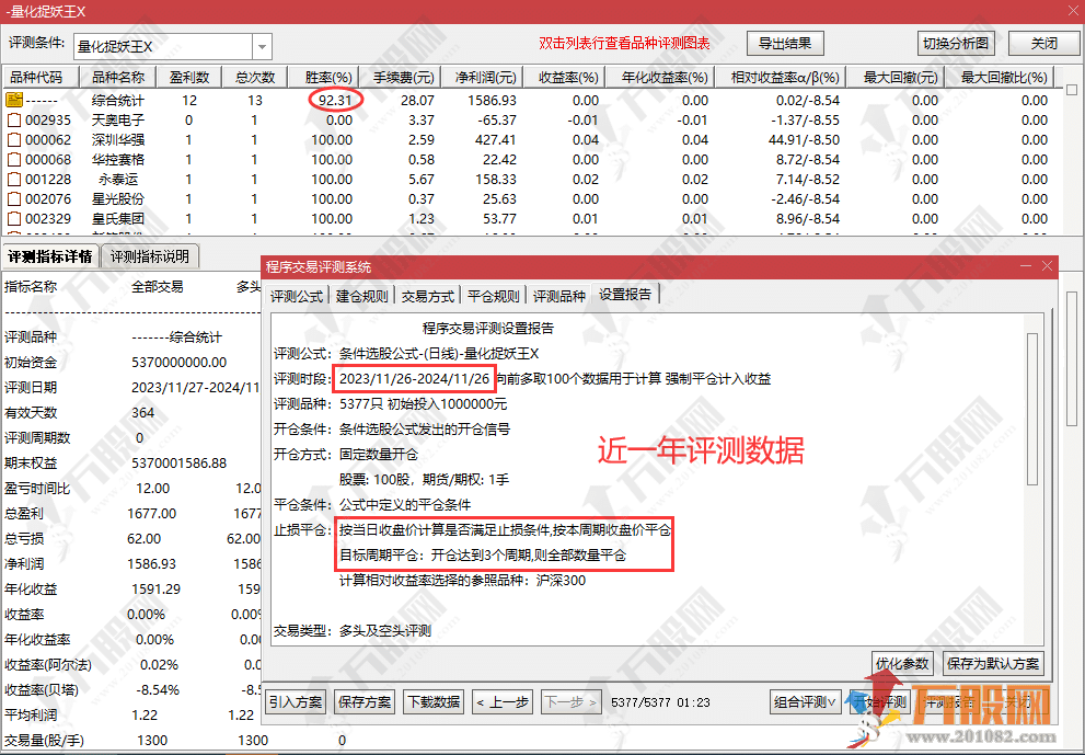 通达信【量化捉妖王】优化珍藏版主副选指标 金钻系列历史评测超高成功率 出票少而精，仅适配电脑 ... ... ...