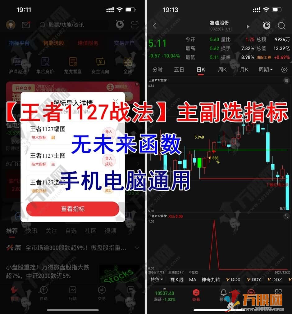 通达信【王者1127战法】最新版主副选指标，盘中预警、无未来函数、手机电脑通用！ ... ...