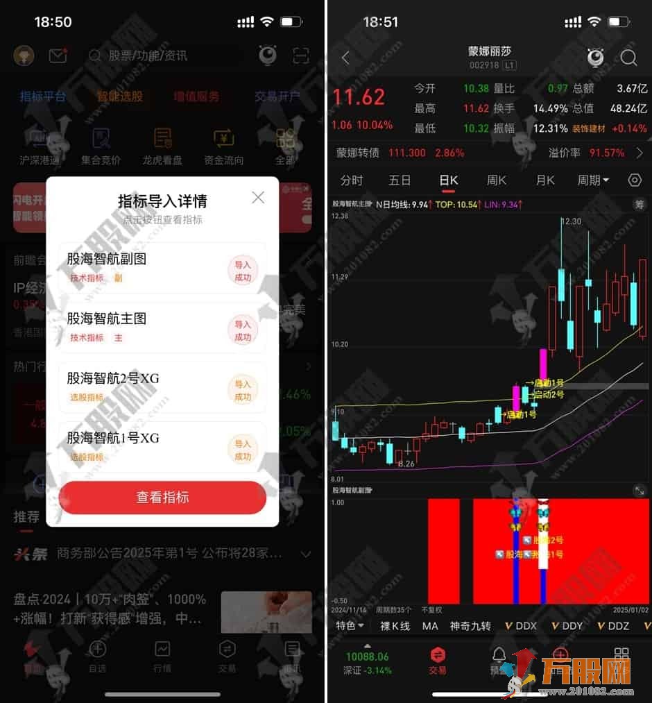 通达信【股海智航1号2号】主副选指标套装，趋势的识别与启动 指标源码手机电脑通用 ...