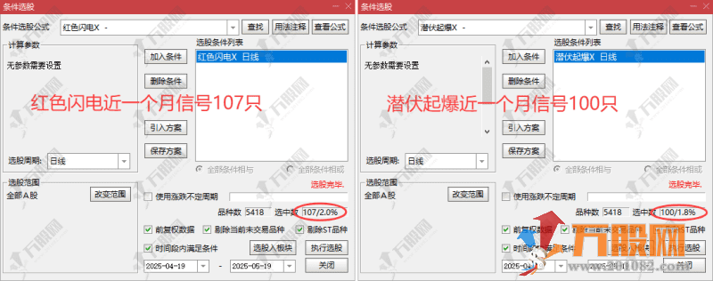 【红色闪电+潜伏起爆点】二合一主副选指标 尾盘选股思路带新版股池 手机电脑通用无未来函数 ... ...