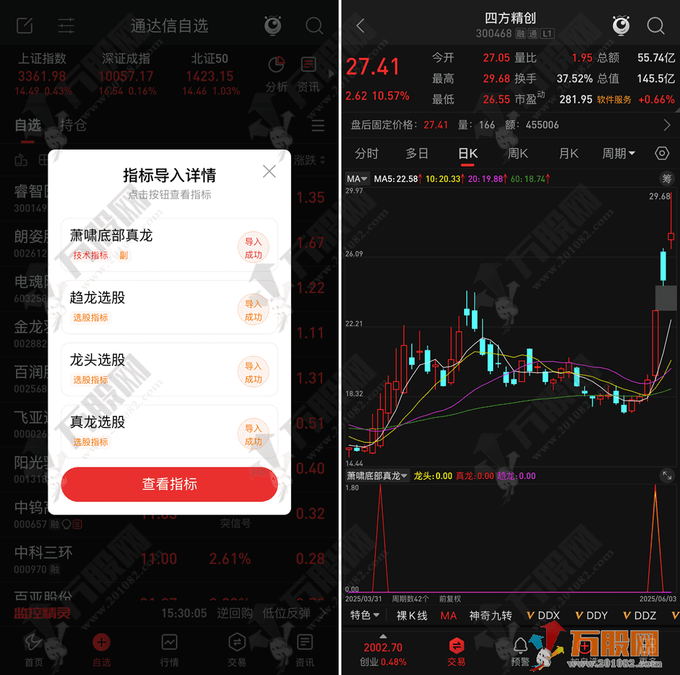 通达信【萧啸底部真龙】副选指标 精准捕捉龙头股底部启动信号 手机电脑通用无未来函数 ...