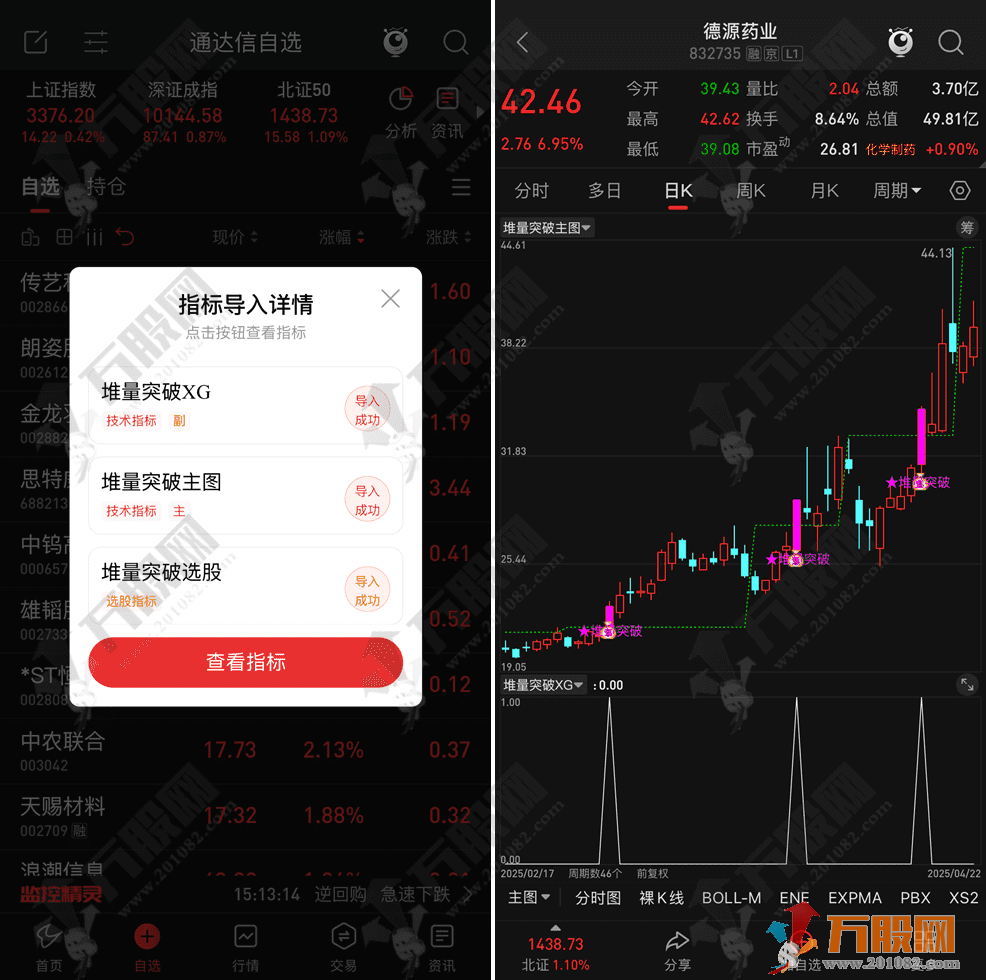 通达信【堆量突破】主副选指标，量价共振突破买入信号 指标源码手机电脑通用 ...