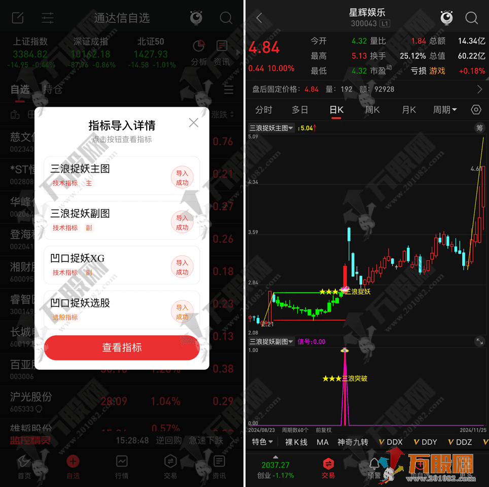 通达信【三浪捉妖】主副选预警指标 适合牛市行情的波段捉妖利器 买在妖股启动点 ...