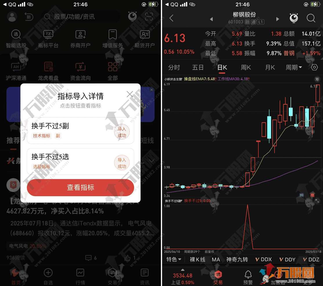 通达信【换手不过5】副选指标 捕捉妖股黄金买点 手机电脑通用版