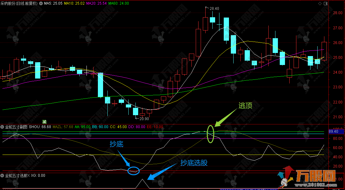通达信【金蛇五寸】副选指标，直击龙头关键 “命门”，龙头把握稳稳当当