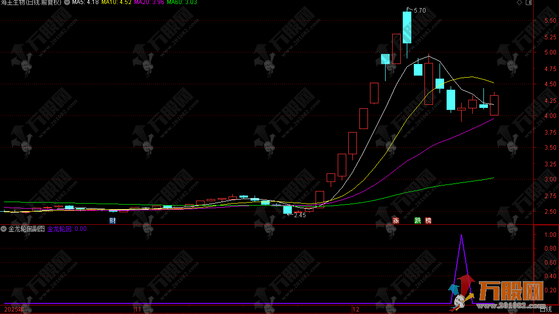 通达信【金龙轮回】精品副选指标，上涨后的健康回调至关键支撑位