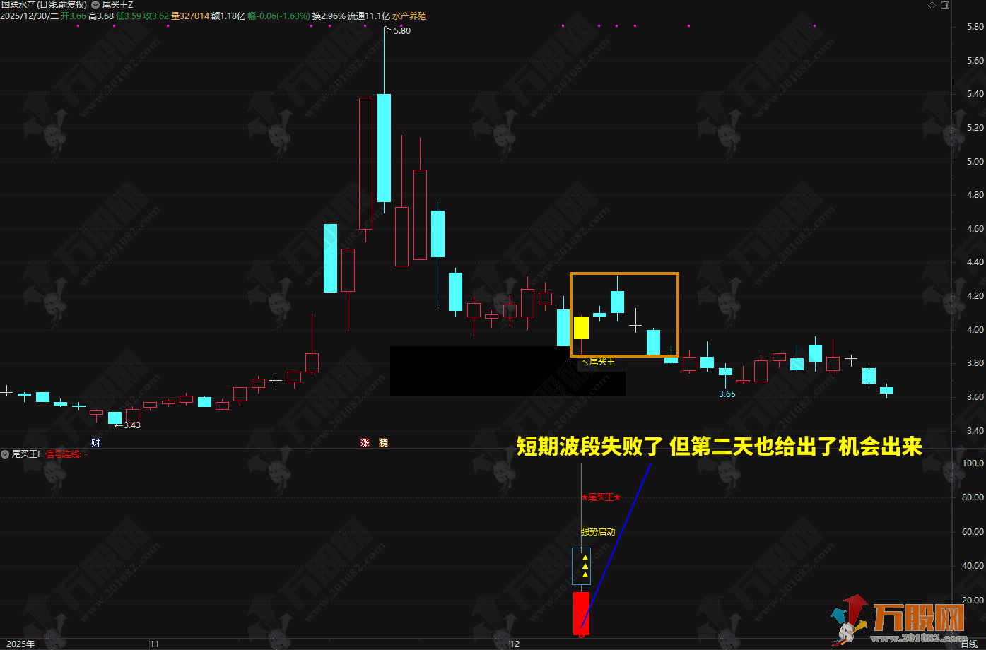 2026◆金钻指标《尾买王》——尾买指标●波段●超卖反弹主图幅图选股