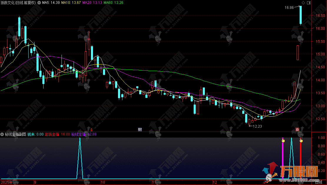 通达信【秘线金指】副图指标，盯紧资金异动信号，不踏空拉升行情