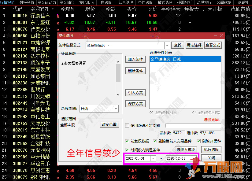 通达信【金马铁底飞龙】主副选指标 量化抄底擒龙利器 底部成功率高