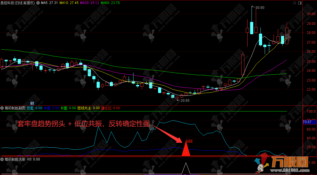 通达信【筹码制胜】副选指标，太初殿筹码定乾坤，抄底胜率直接拉满！