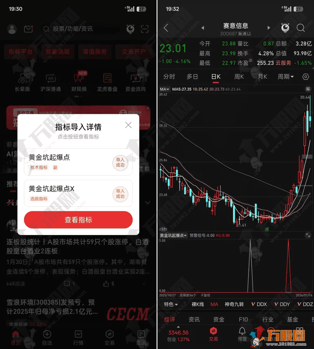 通达信【黄金坑起爆点】副选指标 堪称金钻 抓住经过深度回调后起爆点