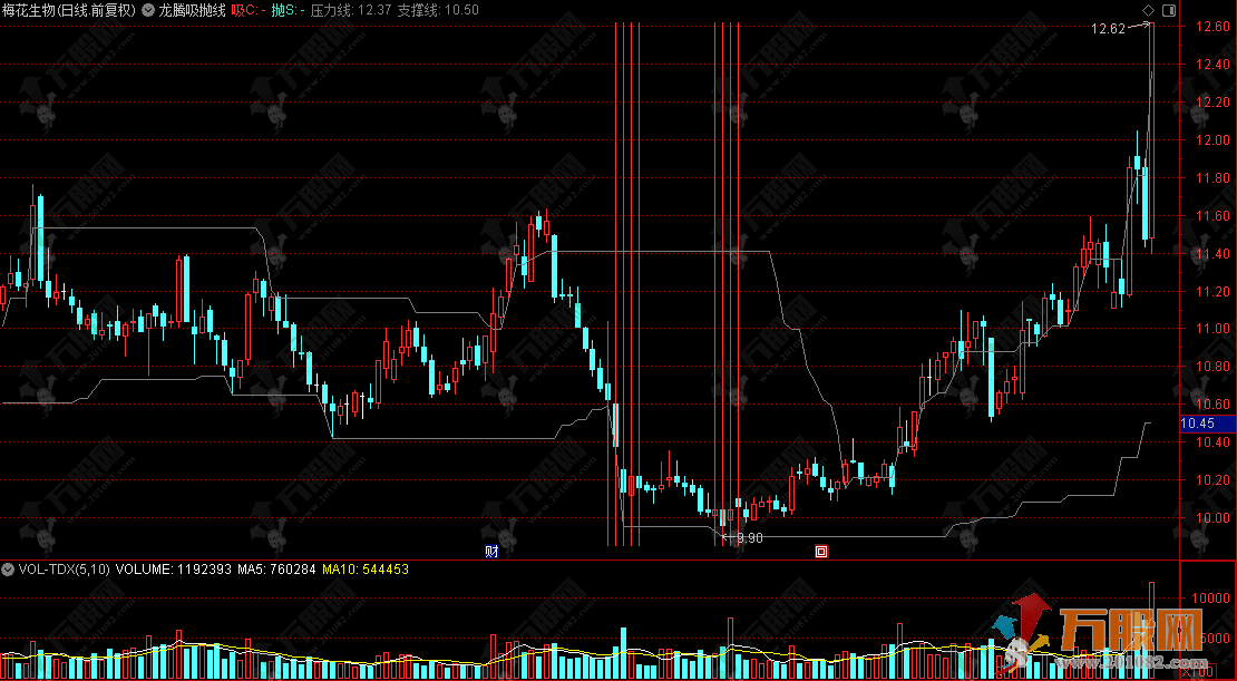 通达信【龙腾吸抛线】主图，智擒主力捕捉高低点的黄金交易信号