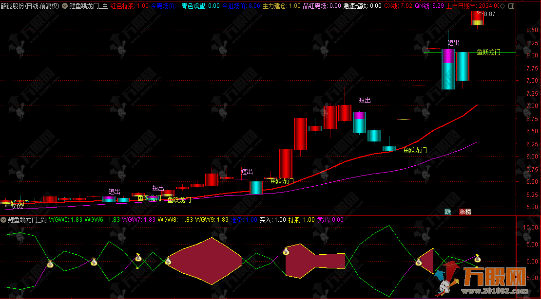 通达信【鲤鱼跳龙门】主副选指标，捕捉波段买卖点的实战神器